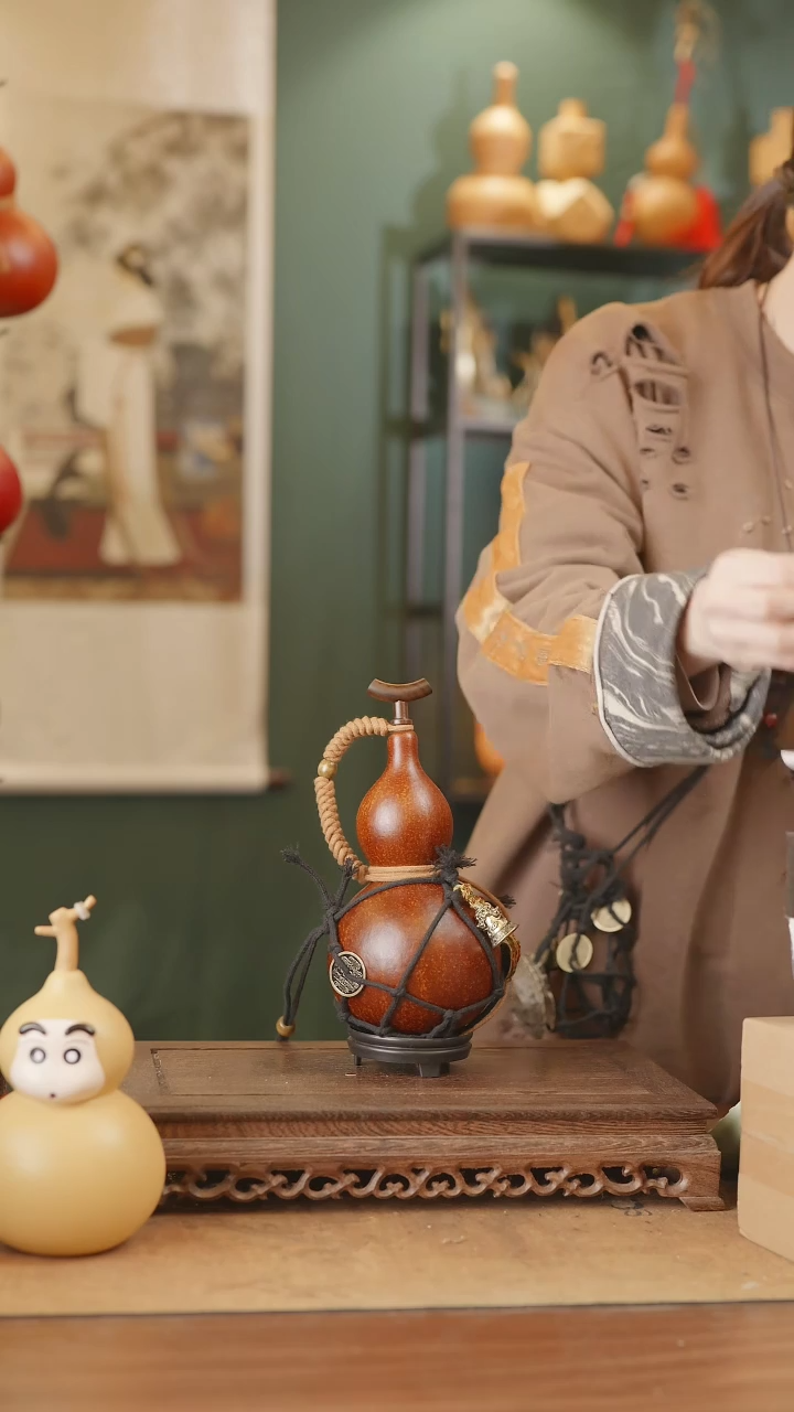 【闪购商品】281号精品天然大漆工艺防渗内胆酒葫芦~