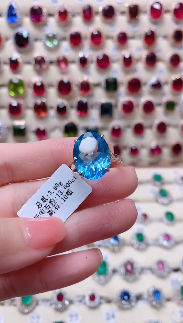 【闪购商品】托帕石18K金戒指18K金镶嵌1