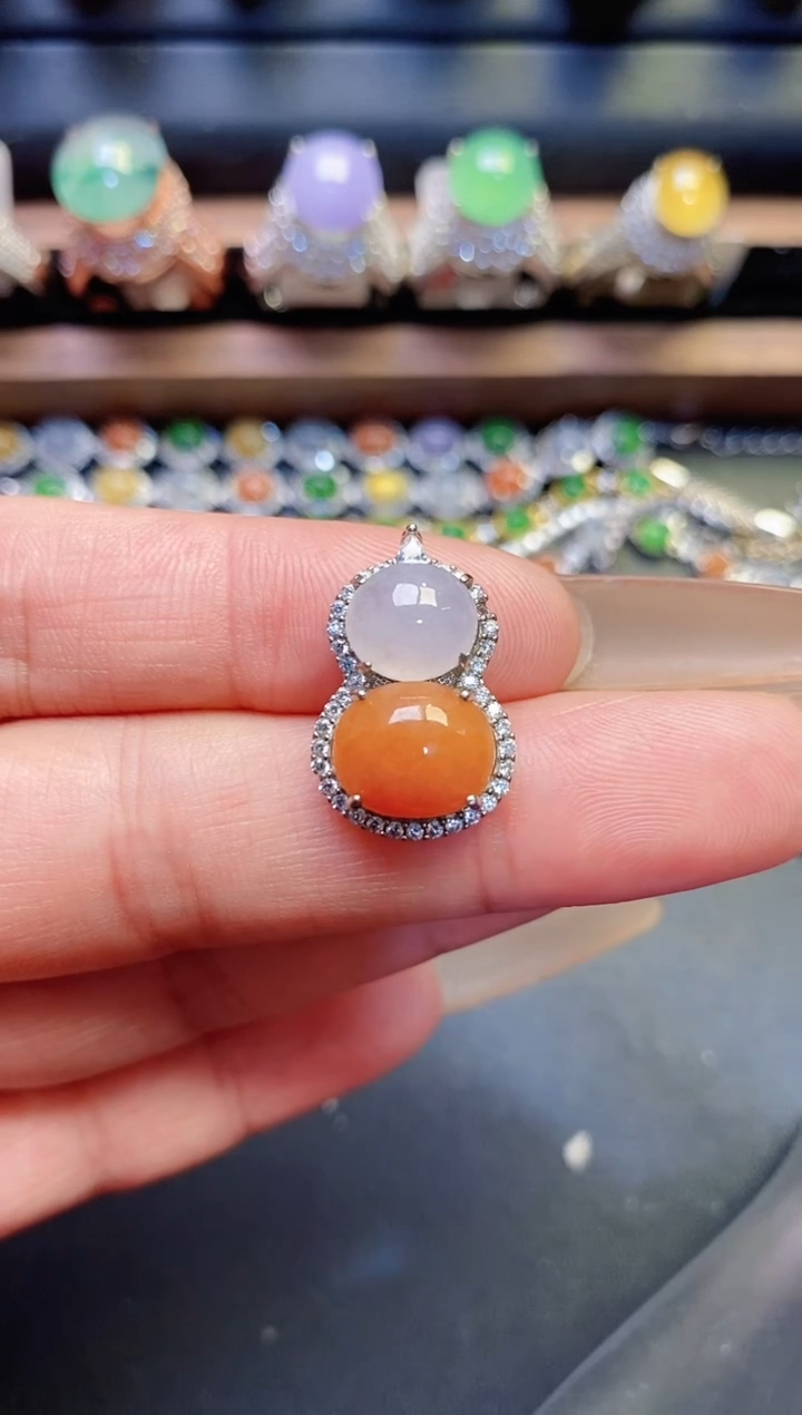 银S925镶嵌戒指翡翠天然