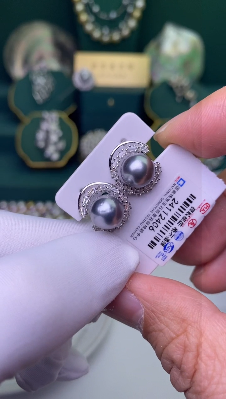 【闪购商品】海水珍珠耳饰银S925镶嵌1