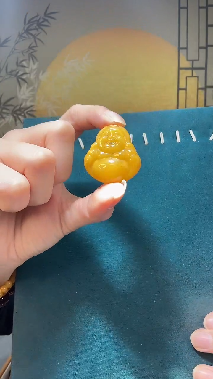 【闪购商品】琥珀裸石未镶嵌A0567天然蜜蜡微瑕绑绳