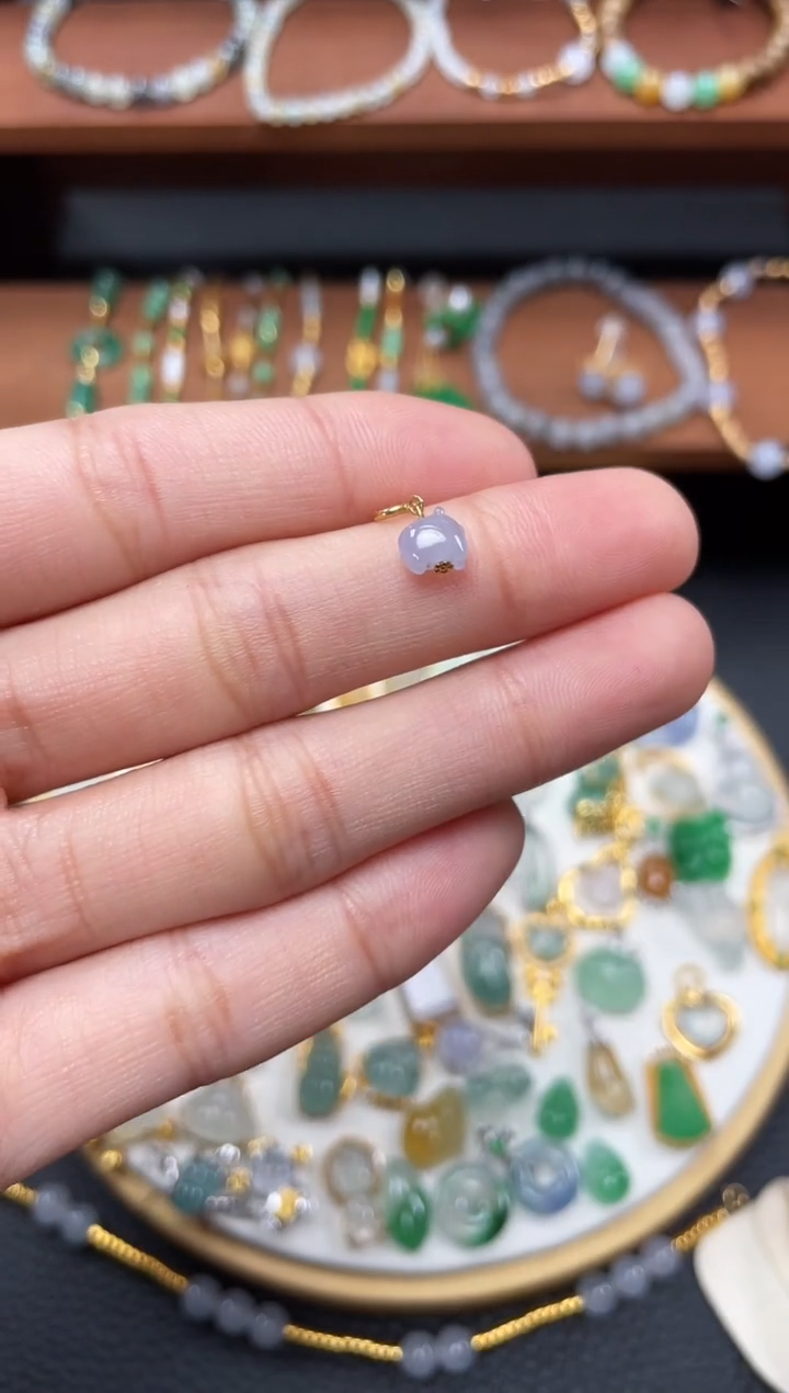 【闪购商品】翡翠吊坠(不含链)18K金镶嵌一个  JK697