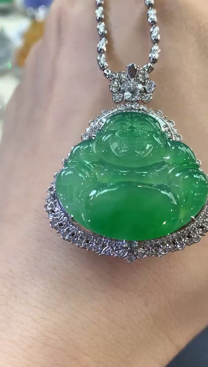 【闪购商品】翡翠吊坠(不含链)18K金镶嵌C126