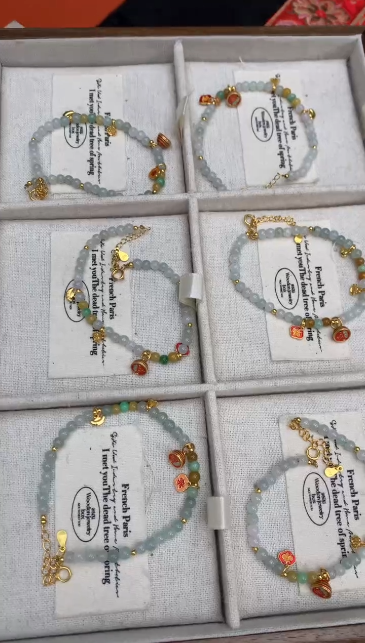 【闪购商品】翡翠手串银S925镶嵌手串 多样性发（1件）