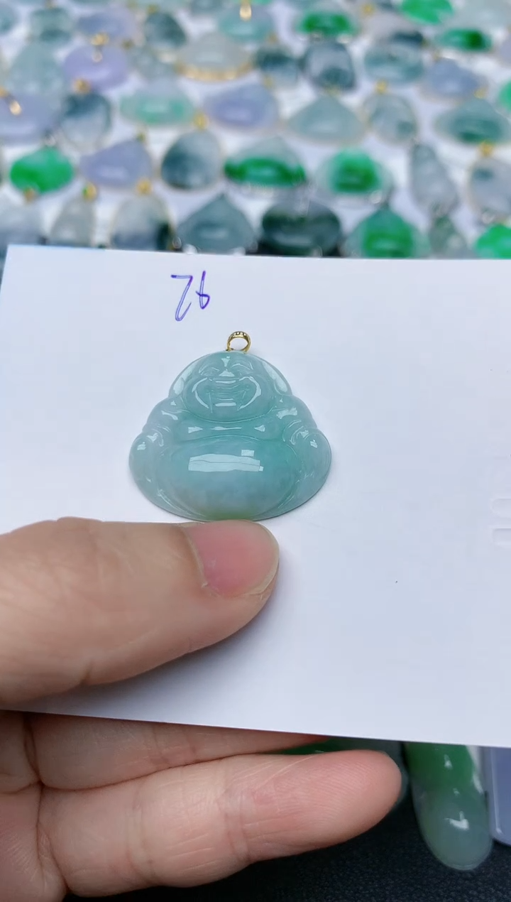 【闪购商品】翡翠颈饰18K金镶嵌天然翡翠A货    