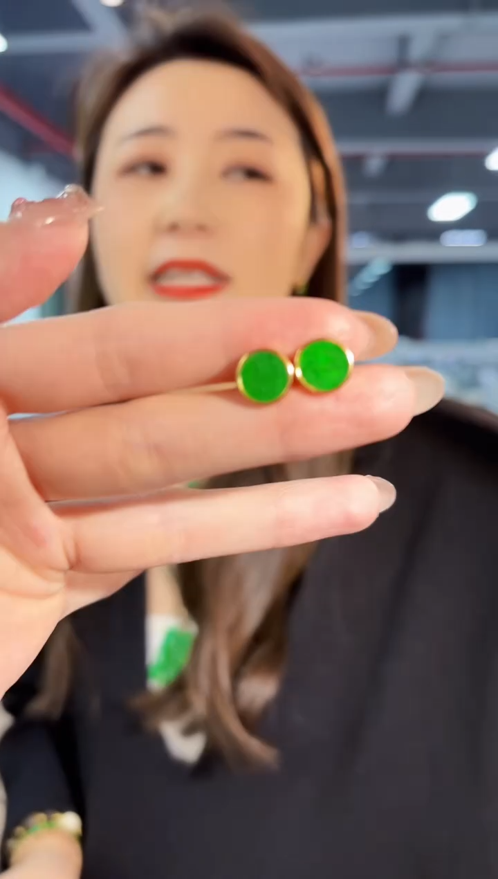 【闪购商品】翡翠耳饰未镶嵌缅料A货/支持复检/一对