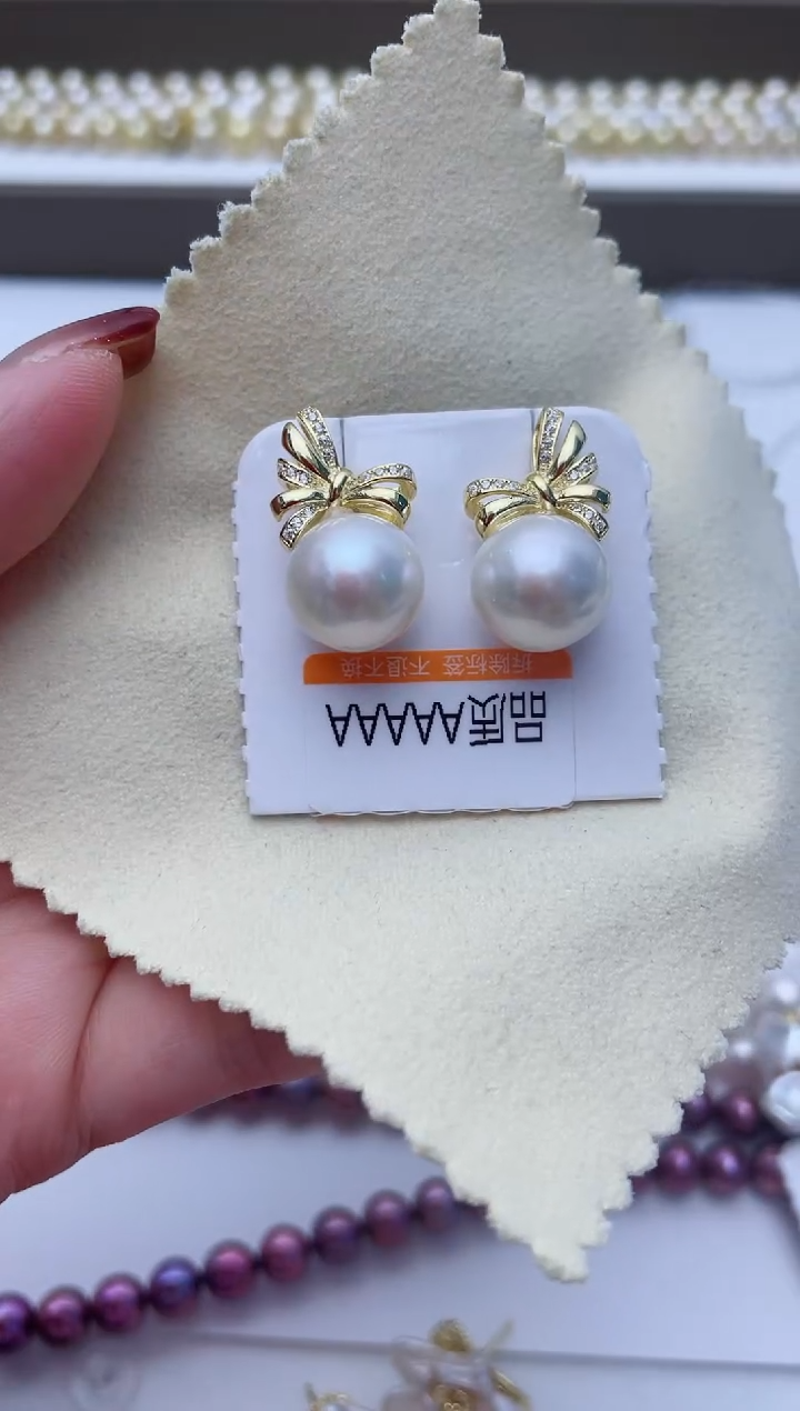 【闪购商品】淡水珍珠耳饰银S925镶嵌W5