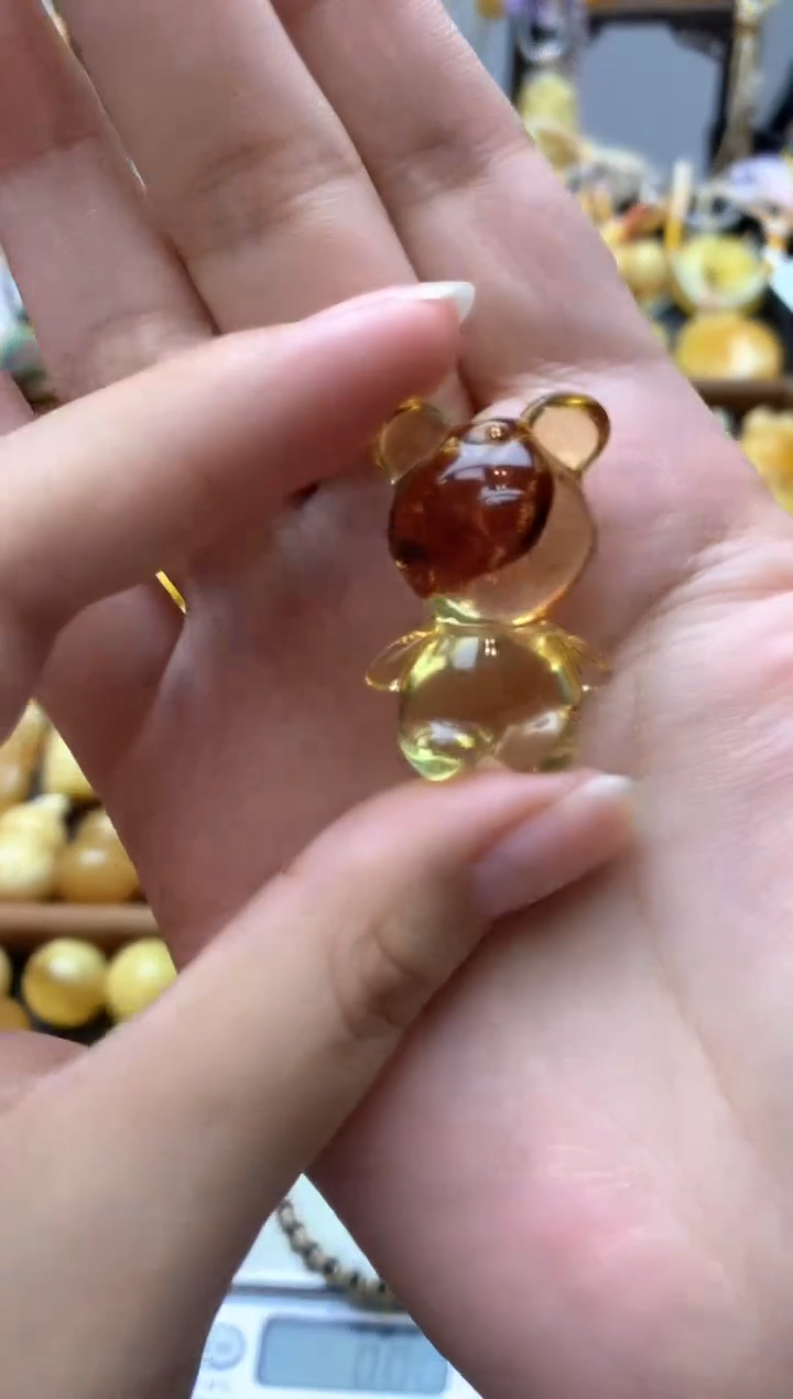 未镶嵌琥珀珠宝奇石015琥珀蜜蜡花粉有纹小坑介意勿拍