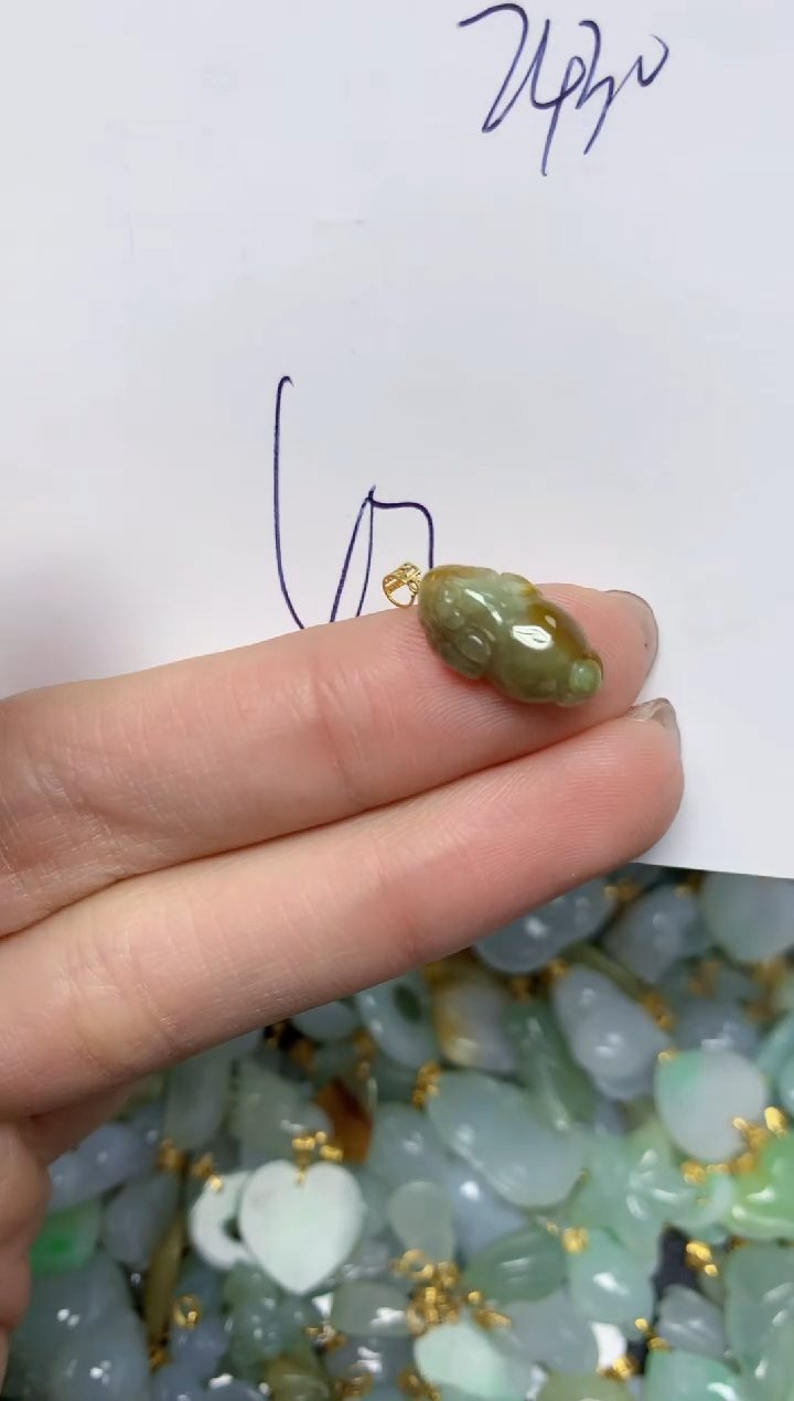 【闪购商品】翡翠颈饰18K金镶嵌天然翡翠A货