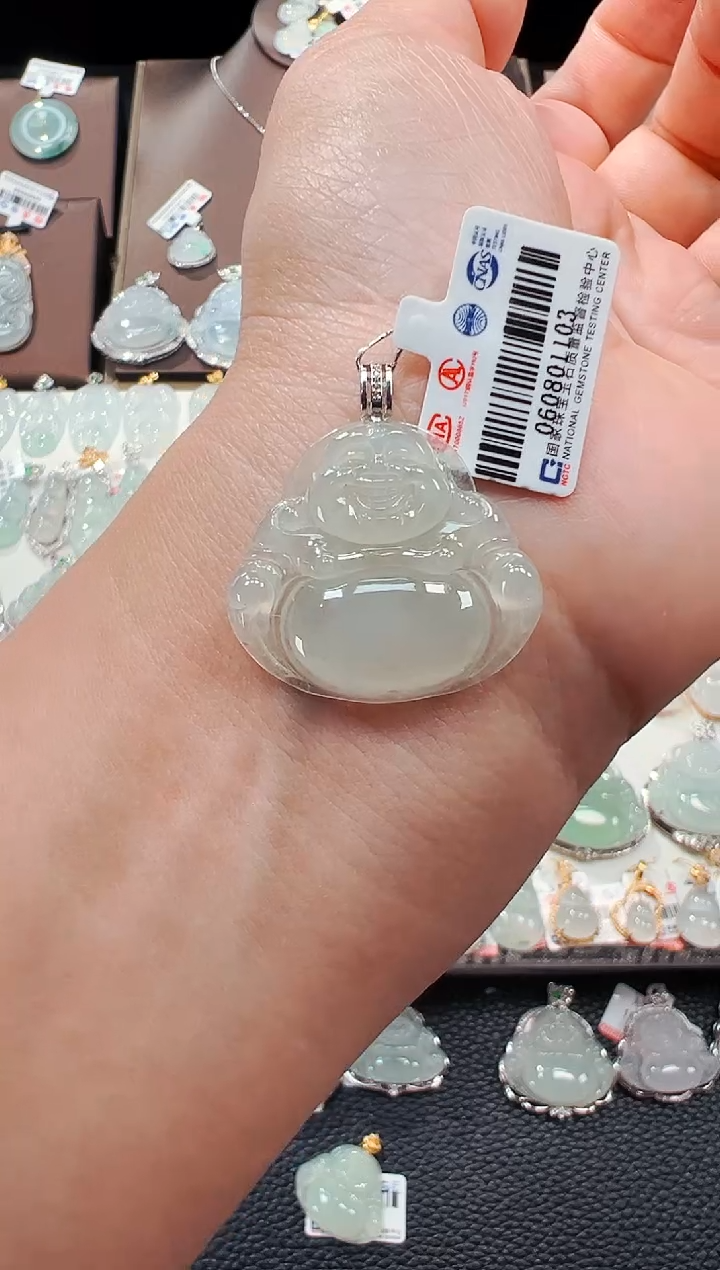【闪购商品】翡翠吊坠(不含链)18K金镶嵌佛公吊坠103