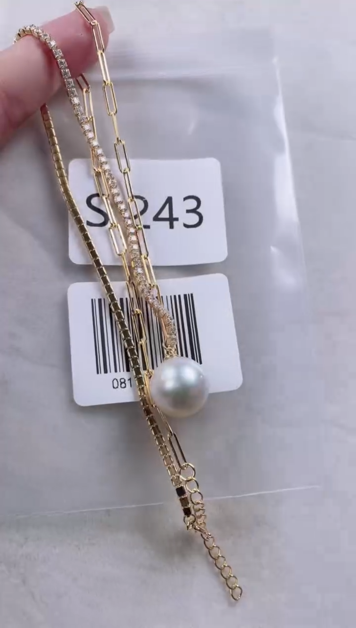 【闪购商品】海水珍珠套链银S925镶嵌S243