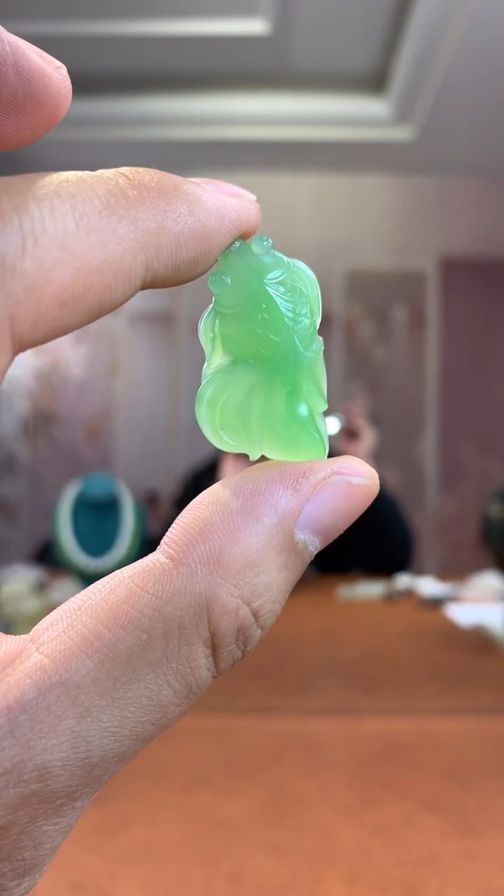 未镶嵌和田玉挂件碧玉苹果绿金玉满堂