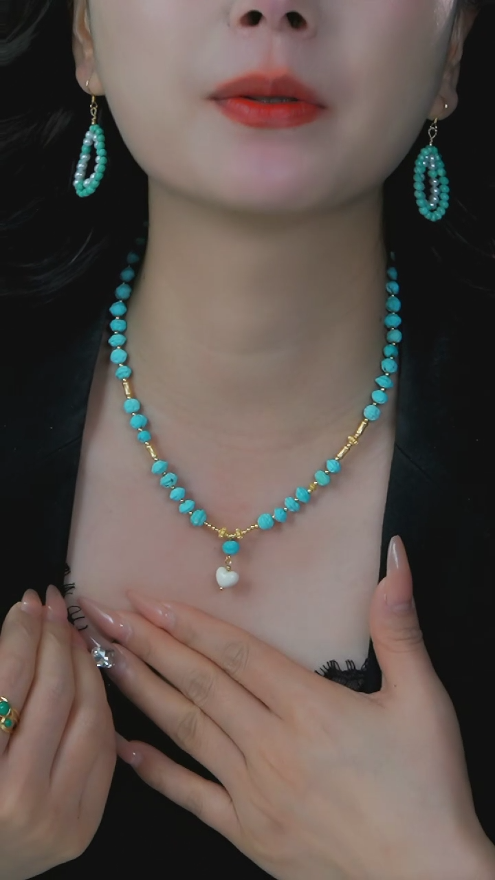 【闪购商品】绿松石项链银S925镶嵌发货一件