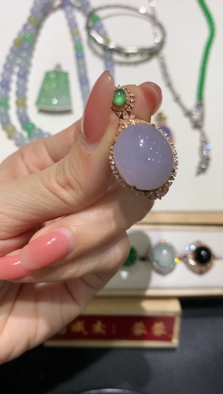 【闪购商品】翡翠吊坠(不含链)18K金镶嵌团购1