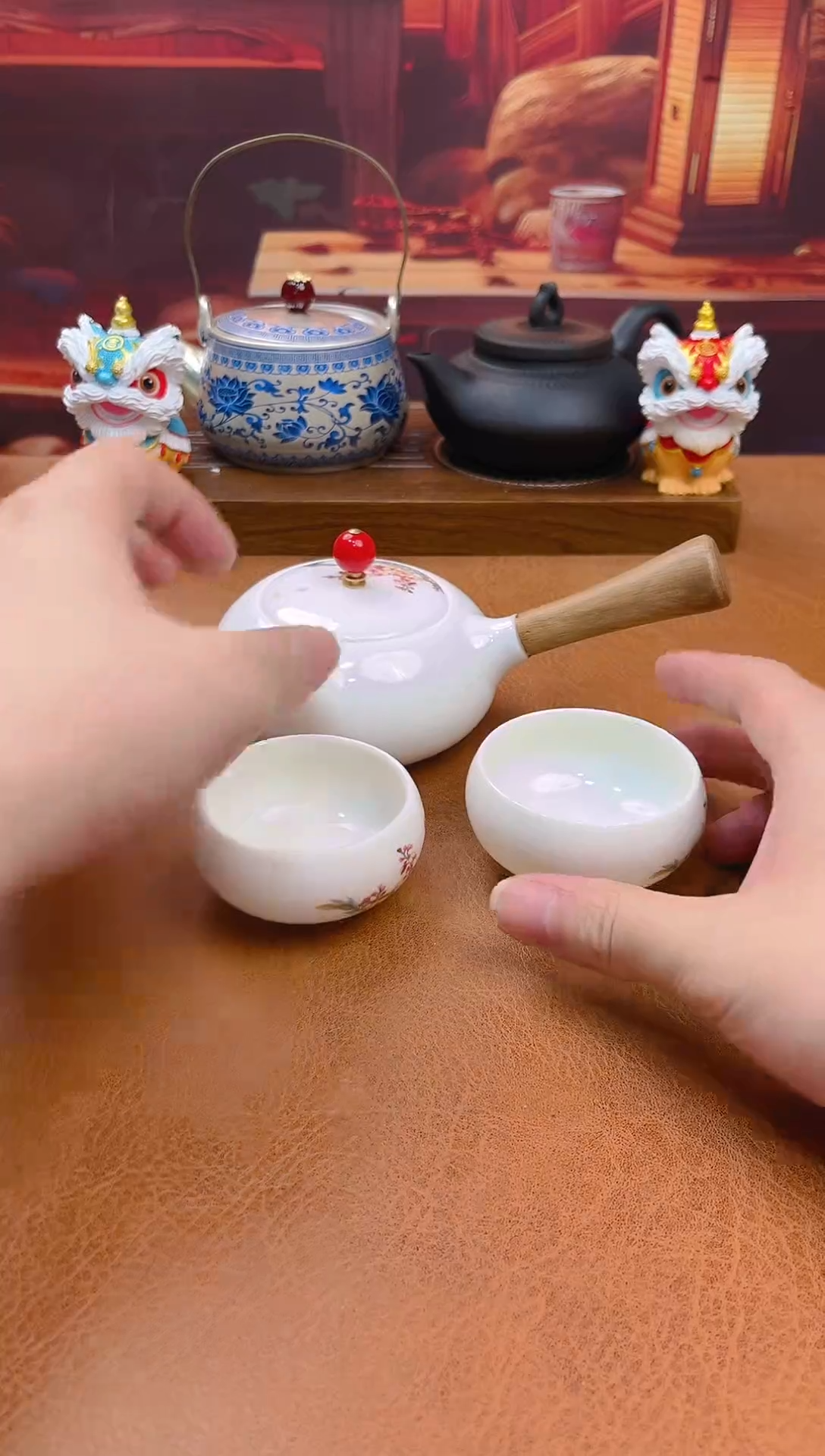 陶瓷茶具摆件旅行套组