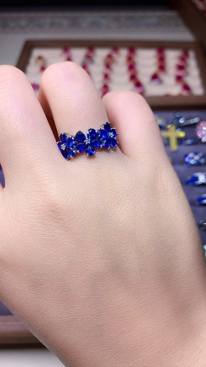 【闪购商品】蓝宝石戒指银S925镶嵌000