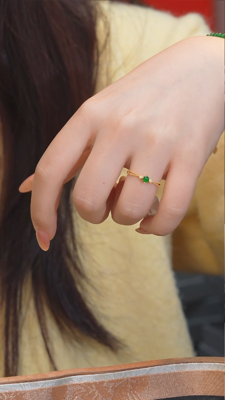 【闪购商品】翡翠戒指18K金镶嵌@@P8166