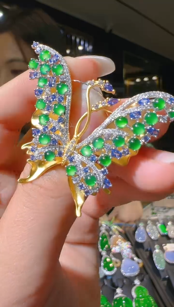 【闪购商品】翡翠吊坠(不含链)银S925镶嵌053（多样性发货）