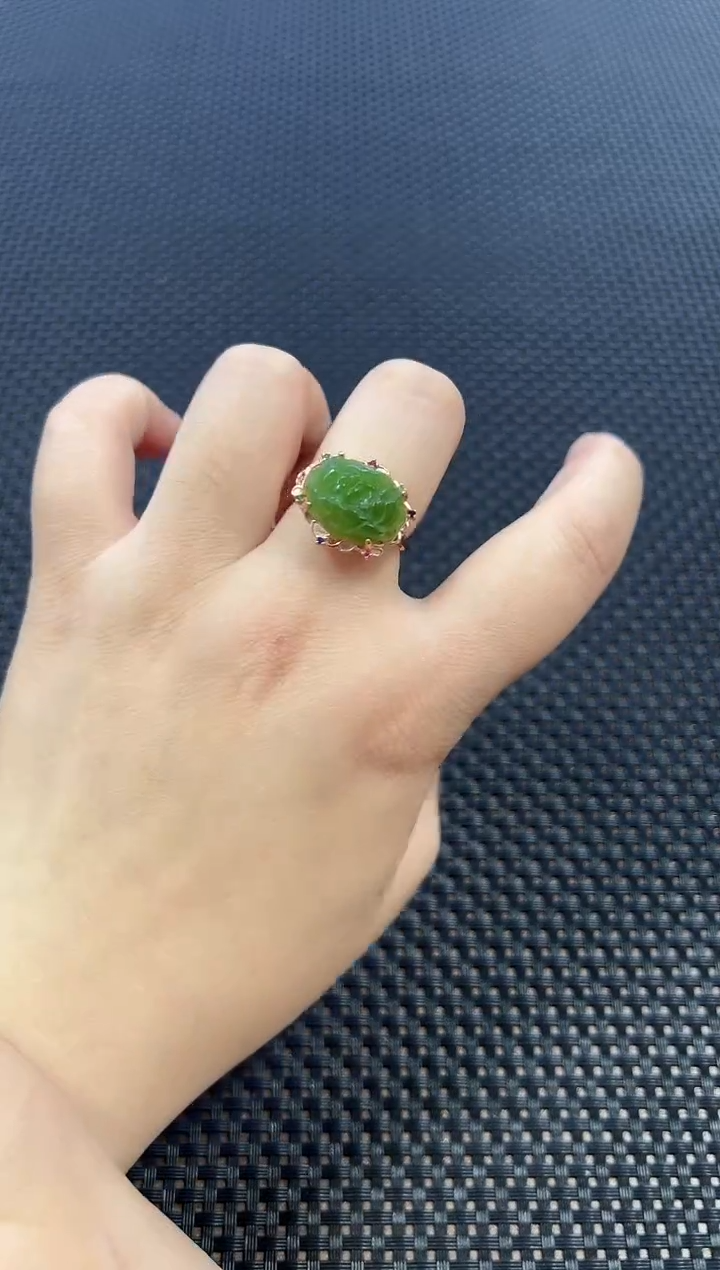 银S925镶嵌戒指和田玉 （多样性发一件）238