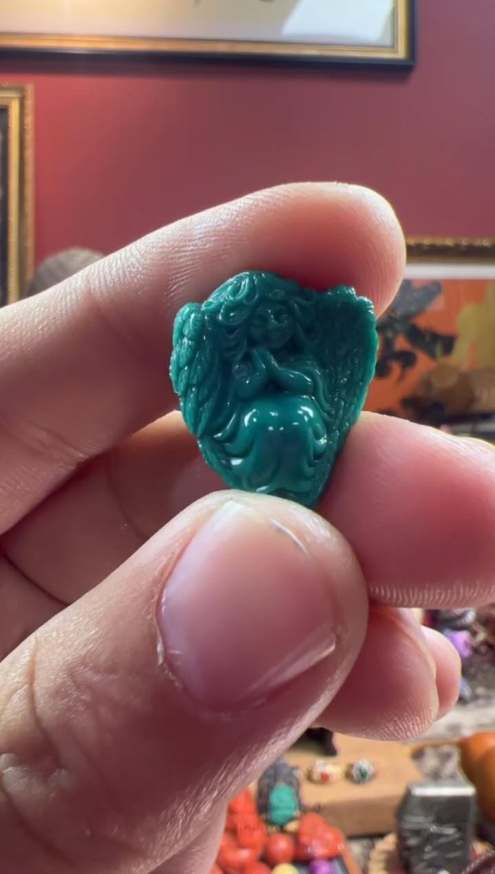 【闪购商品】绿松石.未镶嵌54 丘比特吊坠ylp