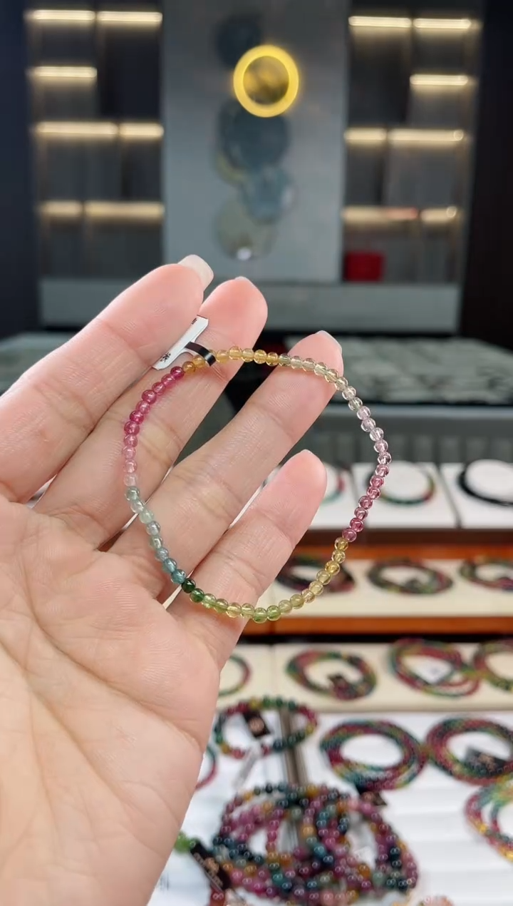 未镶嵌老矿碧玺单圈手串3mm+碧玺多样性发一条T