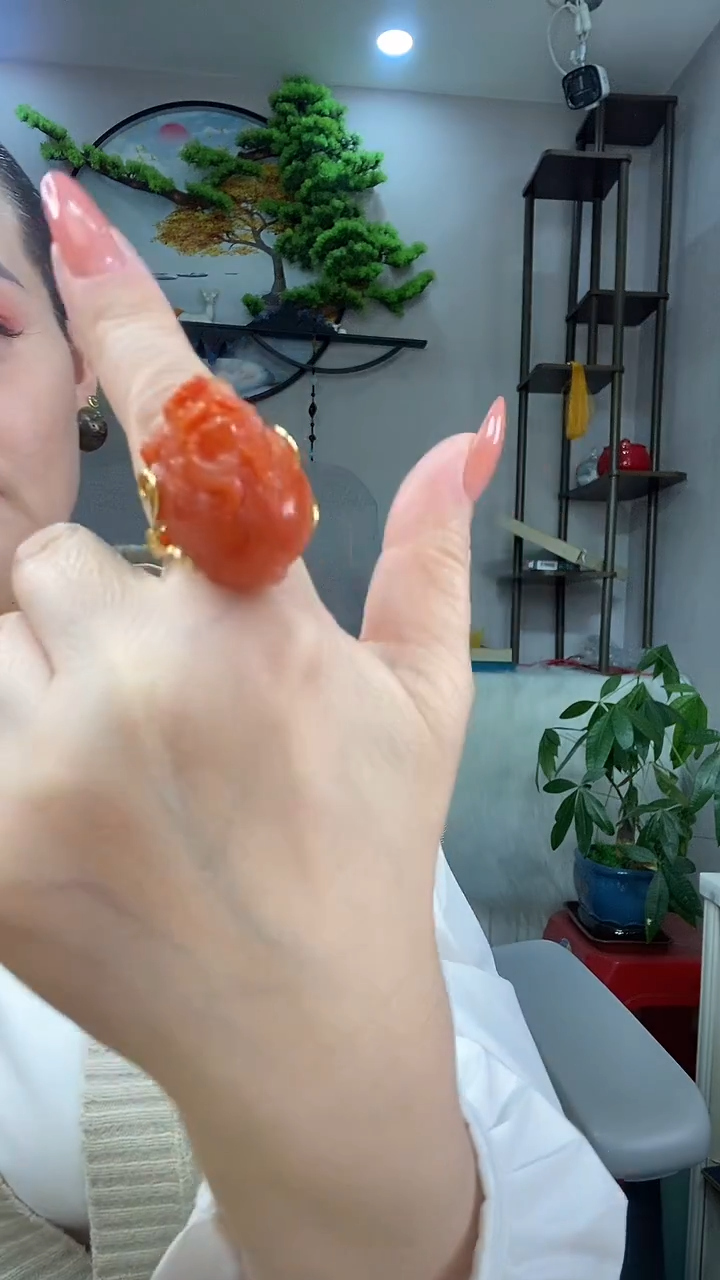 银S925镶嵌南红玛瑙戒指戒指