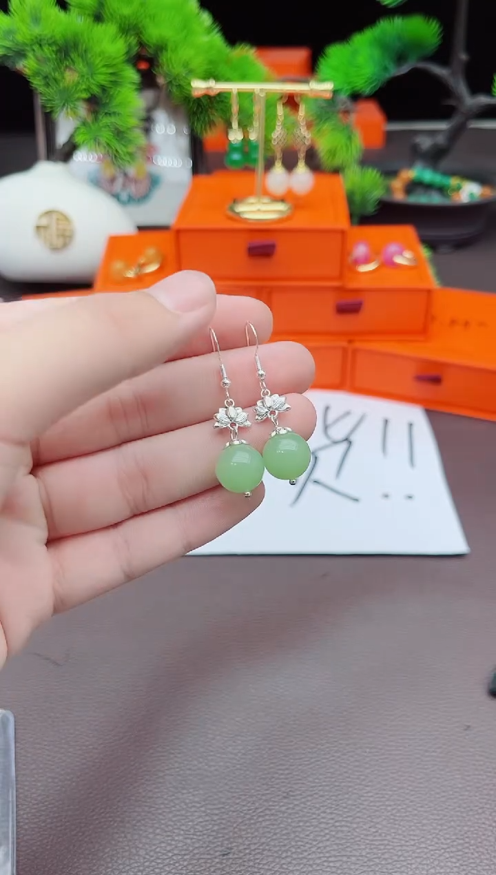 【闪购商品】玛瑙/玉髓耳钉银S925镶嵌427000