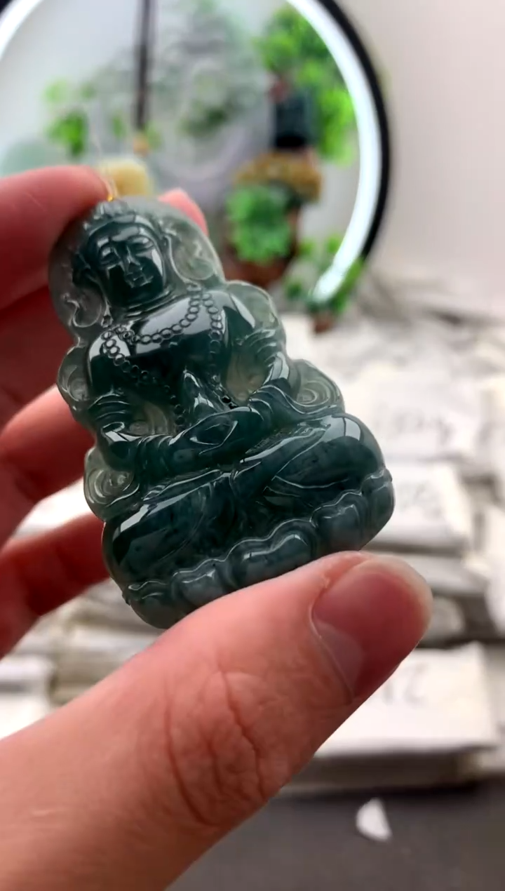 【闪购商品】翡翠颈饰未镶嵌渡母【品质一般能接受再拍】