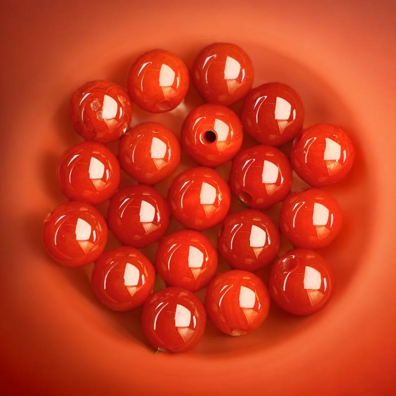 川料瓦西柿子红6mm单珠川料瓦西柿子 玛瑙单珠（发1个）611