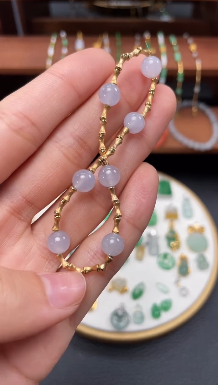 【闪购商品】翡翠套链18K金镶嵌一个  JK721