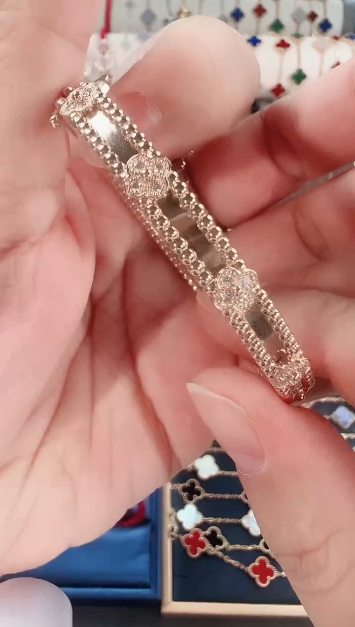 【闪购商品】钻石手镯18K金镶嵌18k玫瑰金万花筒手镯