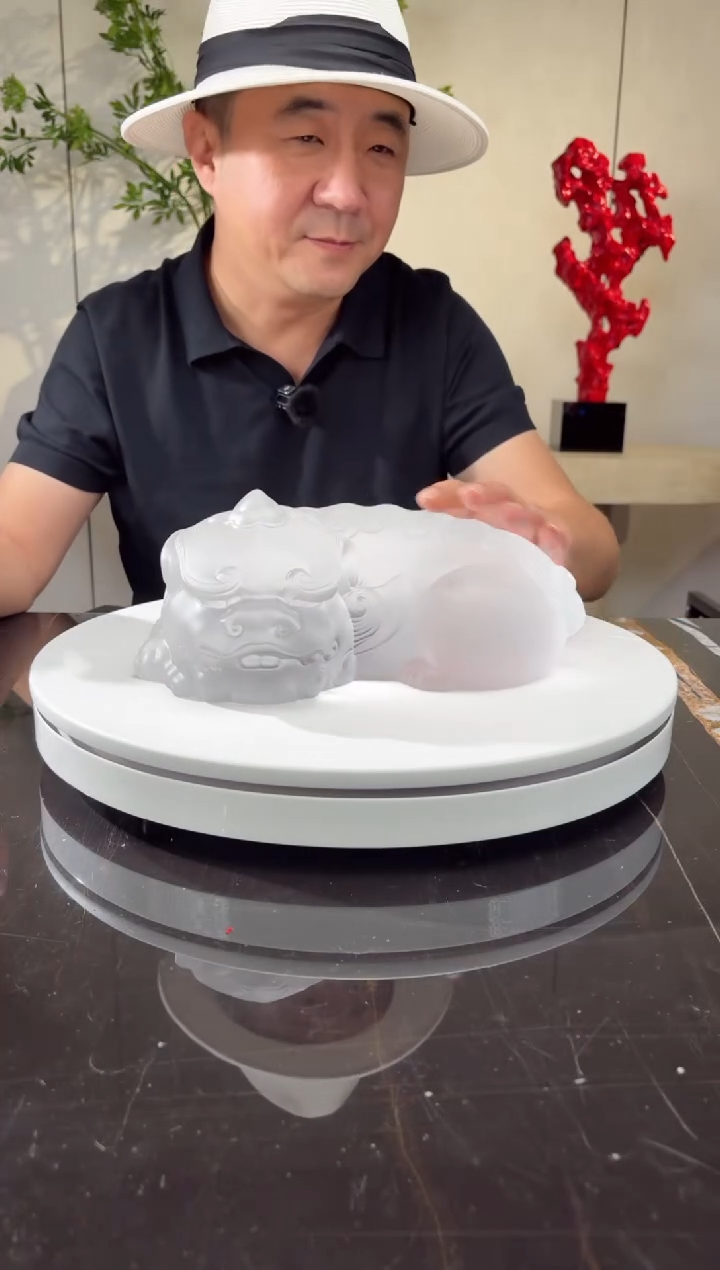 摆件CS0202040净料卧福貔貅艺术琉璃摆件