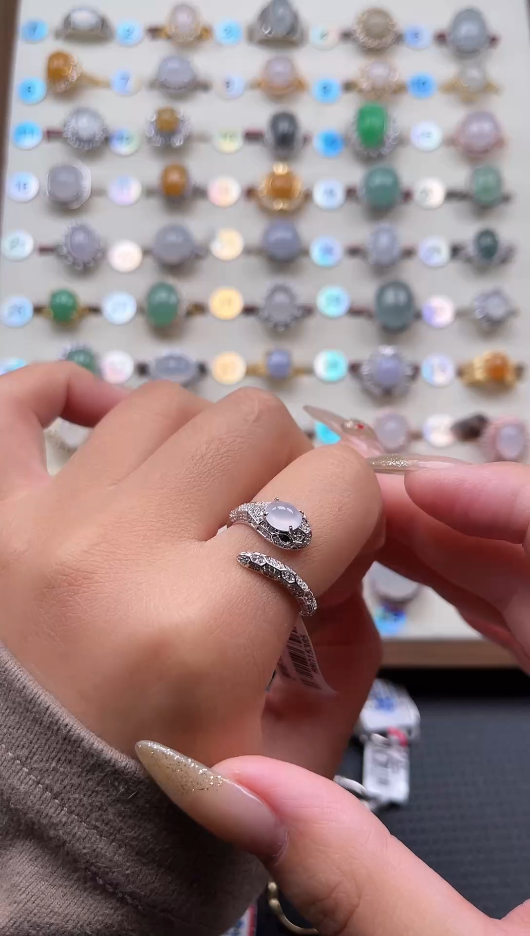 【闪购商品】翡翠戒指银S925镶嵌天然A货翡翠戒指