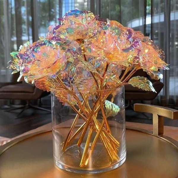 【七彩永生花玫瑰花】变幻金箔星空玫瑰花浪漫永恒情侣七夕情人节