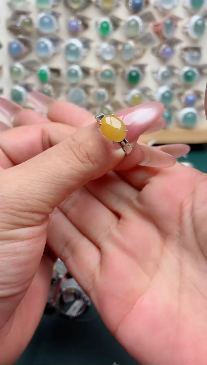 银S925镶嵌戒指翡翠.