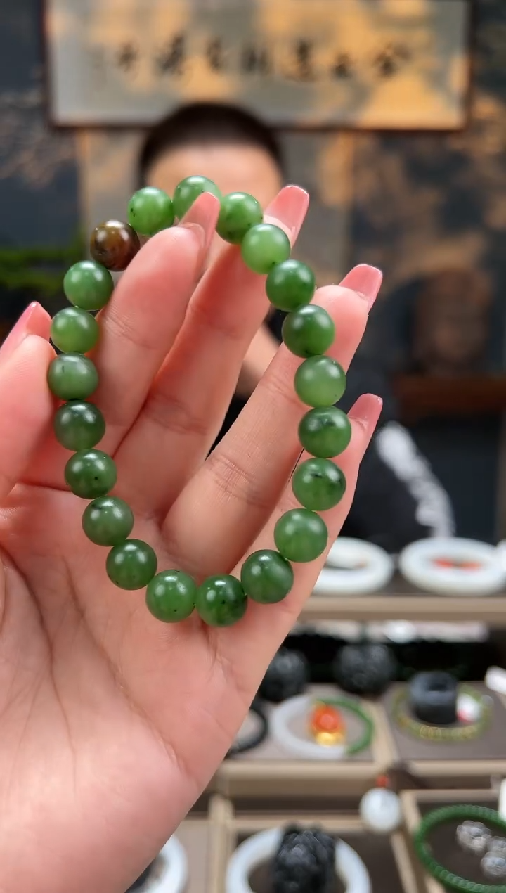 【闪购商品】和田玉手串未镶嵌碧玉卡10mm