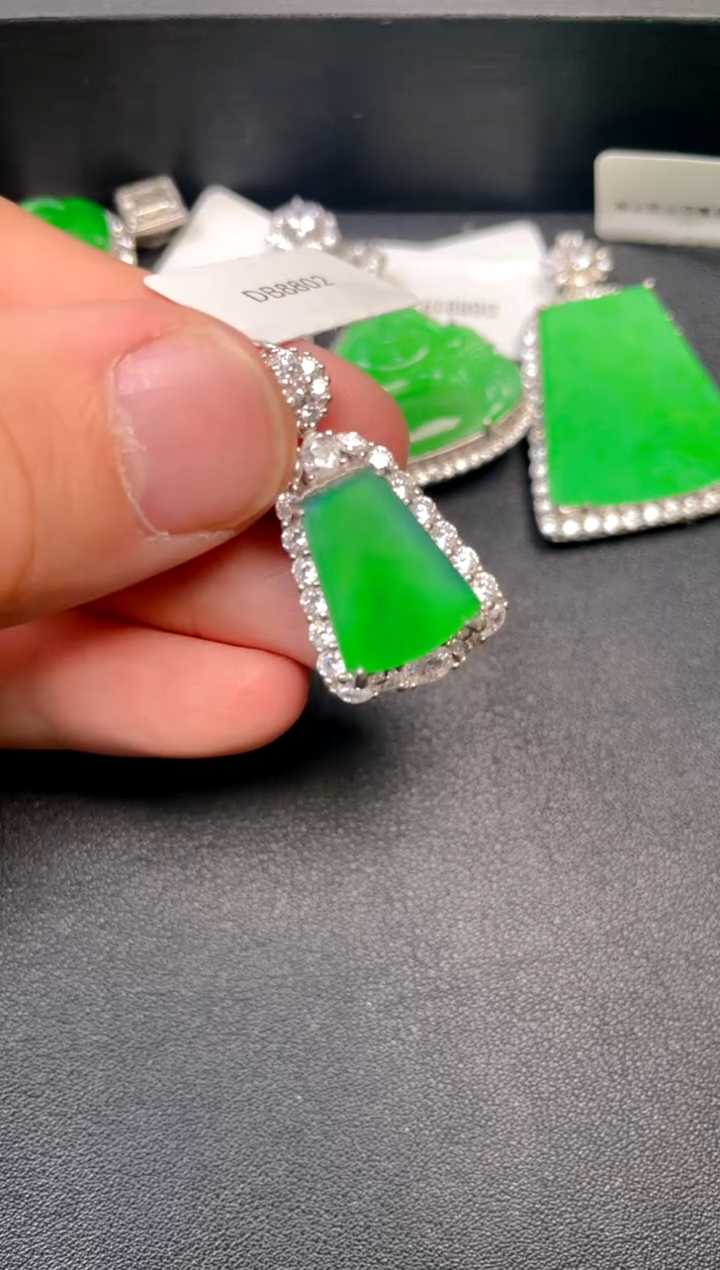 吊坠(不含链)银S925镶嵌翡翠吊坠