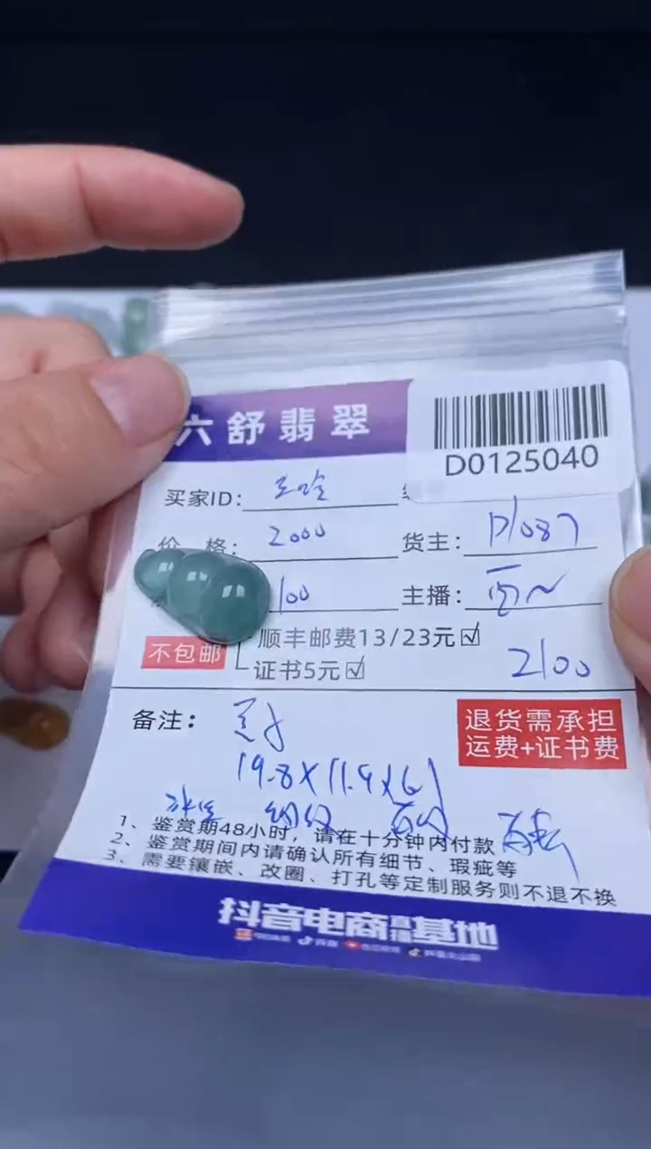 【闪购商品】翡翠吊坠(不含链)未镶嵌D0125040