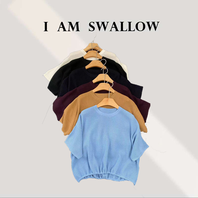 【A/M Swallow】25Ss新品羊毛宽松休闲中袖针织衫0822#5520