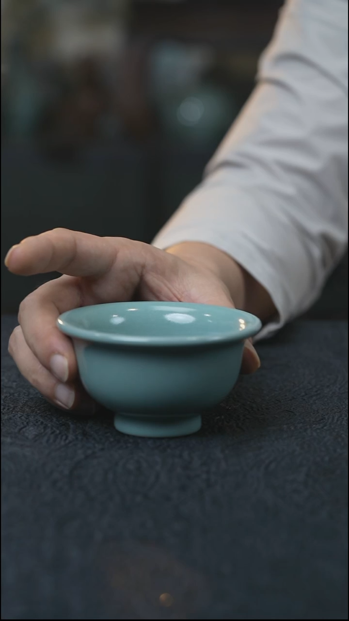 压手杯 汝瓷 （拾汝）（天青）