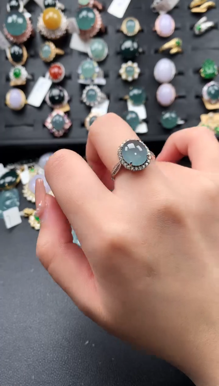 【闪购商品】翡翠戒指银S925镶嵌5214124