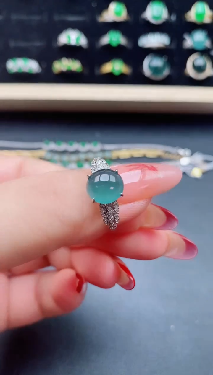 【闪购商品】翡翠戒指银S925镶嵌508050