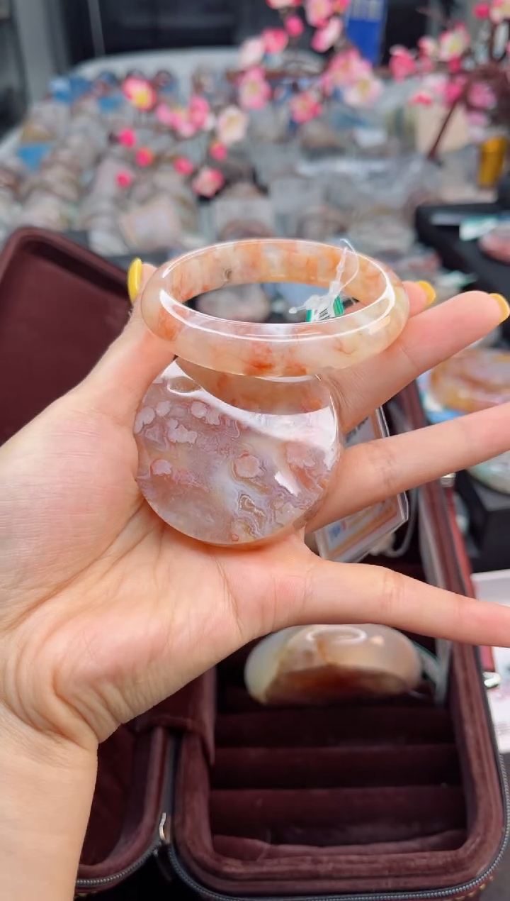 石英质玉未镶嵌手镯55圈口（赠送镯心）3321709