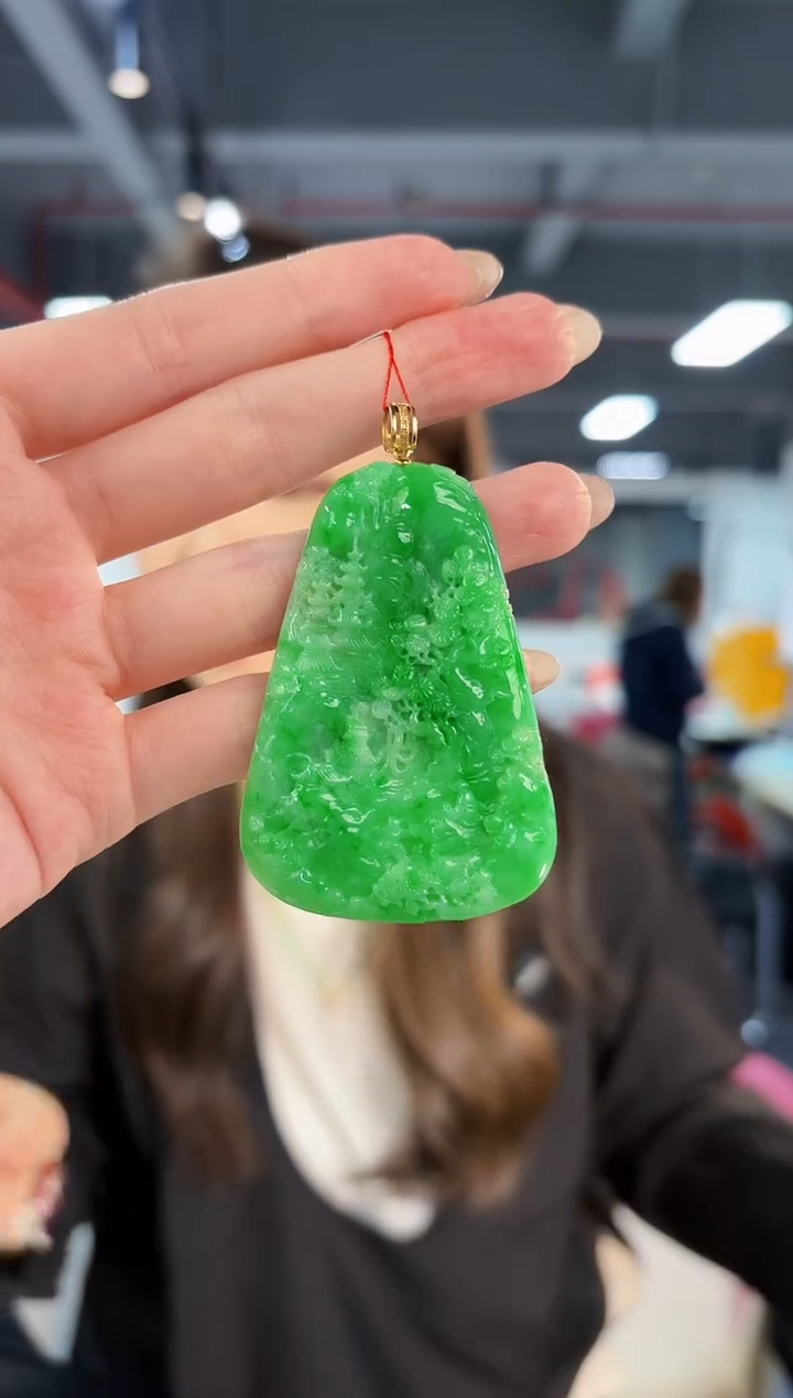 【闪购商品】翡翠颈饰18K金镶嵌缅料A货/支持复检/一件