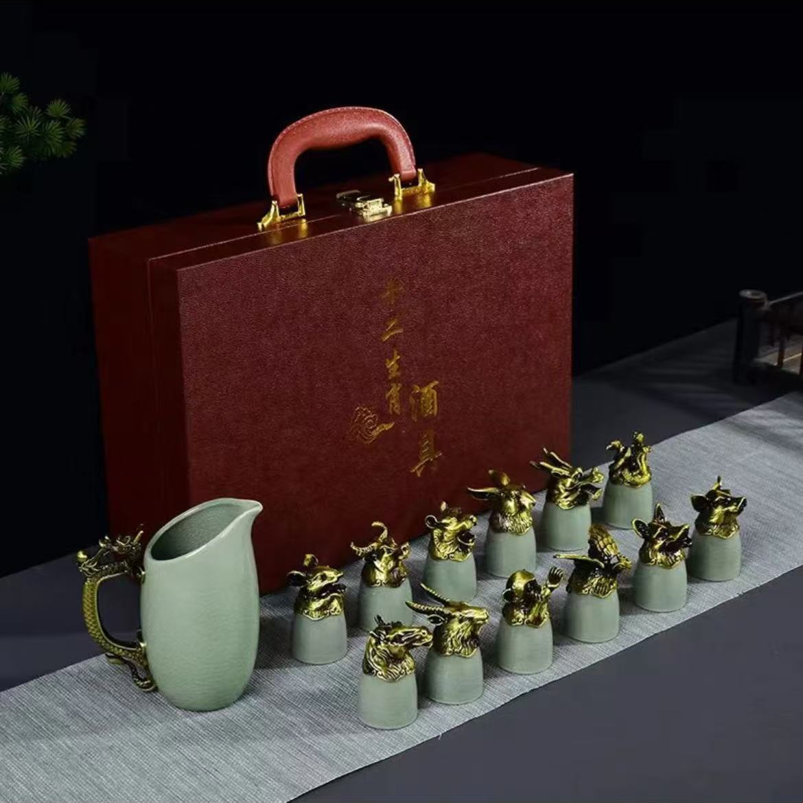 商务倡议兽首十二生肖酒杯--XD027-D
