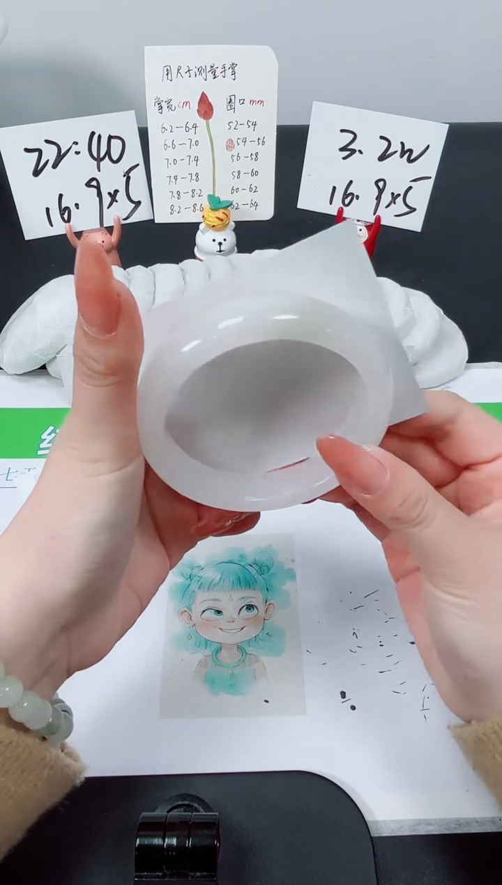 【闪购商品】石英质玉手镯未镶嵌K327-58.6