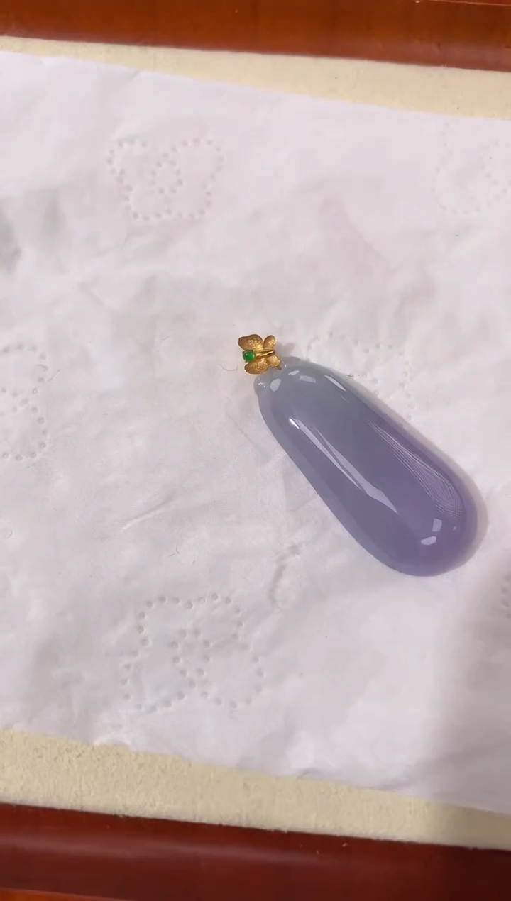 【闪购商品】翡翠颈饰18K金镶嵌天然缅甸a货翡翠