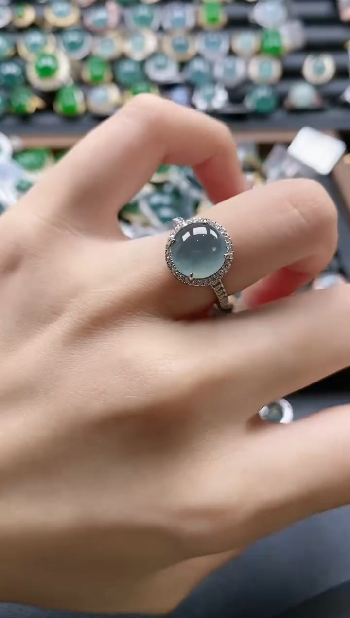 【闪购商品】翡翠戒指银S925镶嵌51151