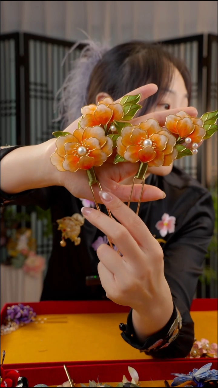 刺绣非遗苏绣绒花