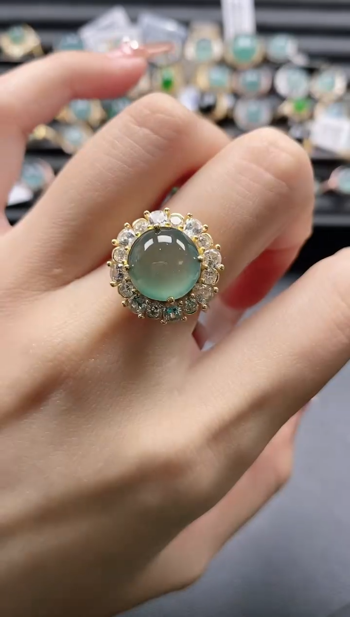 【闪购商品】翡翠戒指银S925镶嵌11111